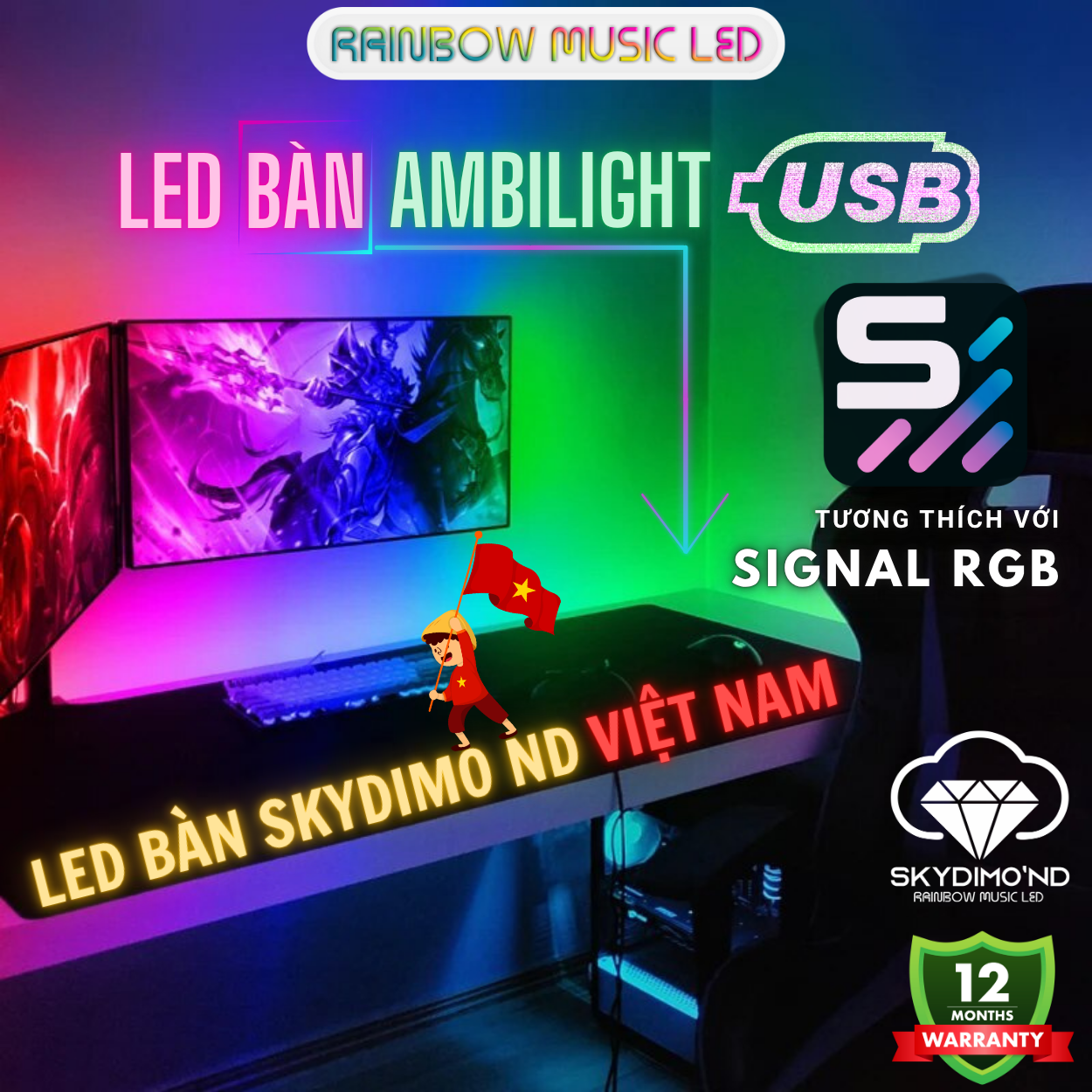 Led bàn Ambilight Skydimo 'nd USB